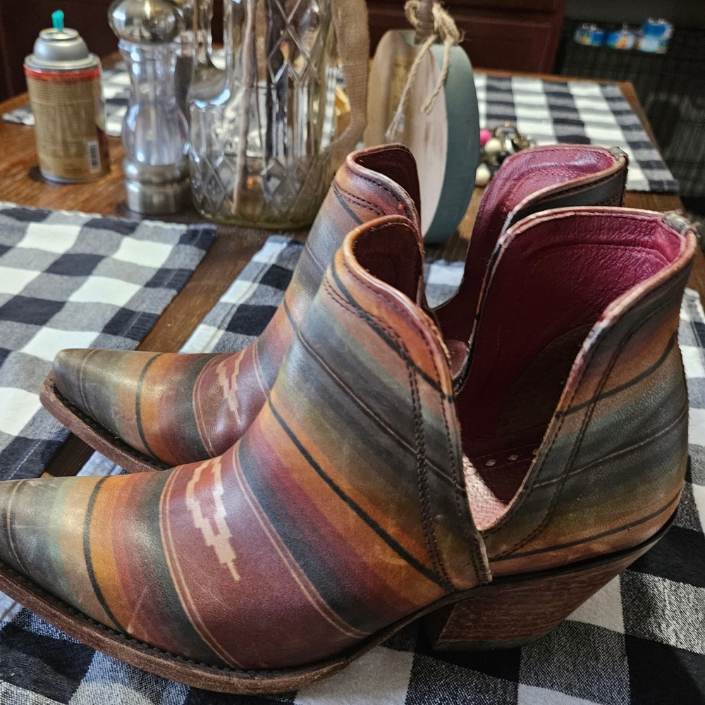 Ariat Multicolor Striped Ankle Boots
